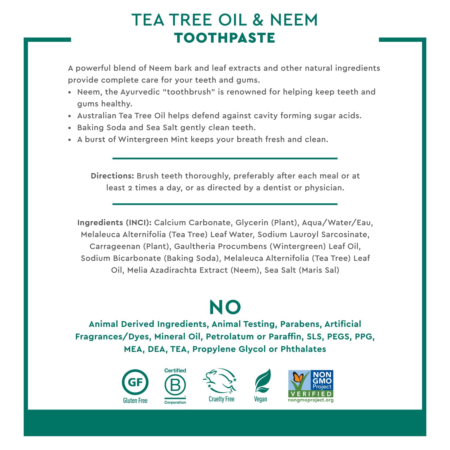 Desert Essence – pasta do zębów Tea Tree Neem (6,25 oz – opakowanie 1)