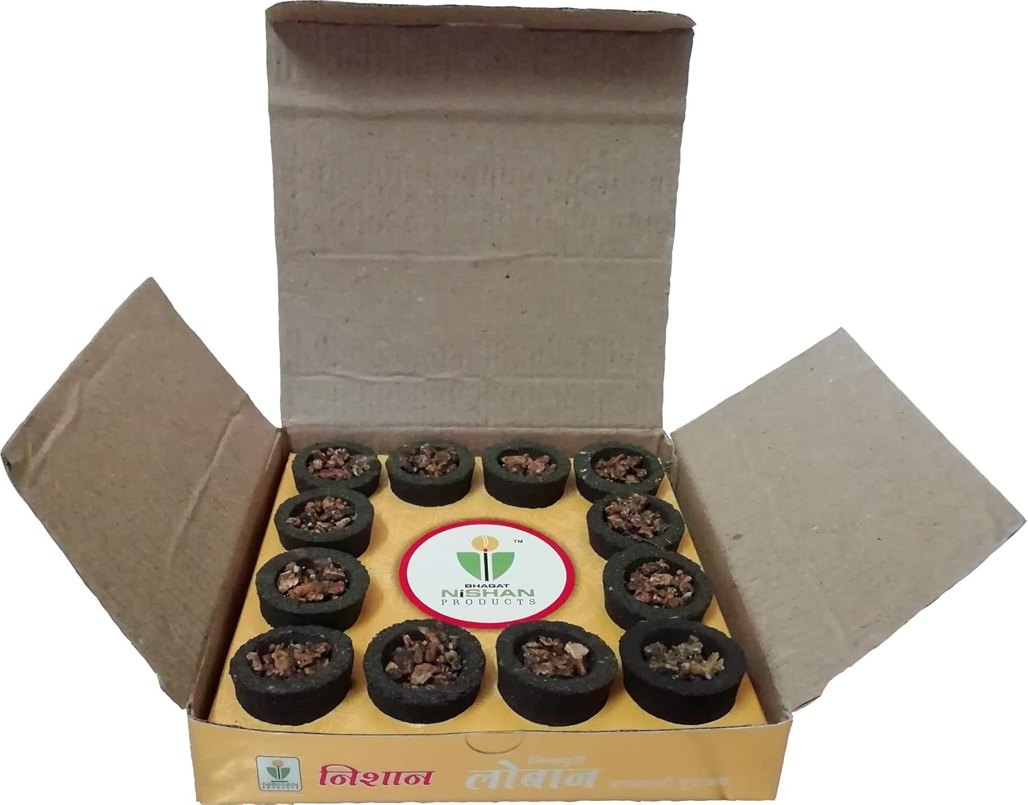 Singapuri Loban Sambrani Dhoop Cups, 144 Pcs (12 Box) with Holder Plate