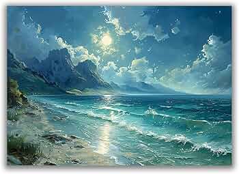 Amazon.co.jp: SHYAMIC 海絵 アート海 自然風景, ブルー、グリーン29