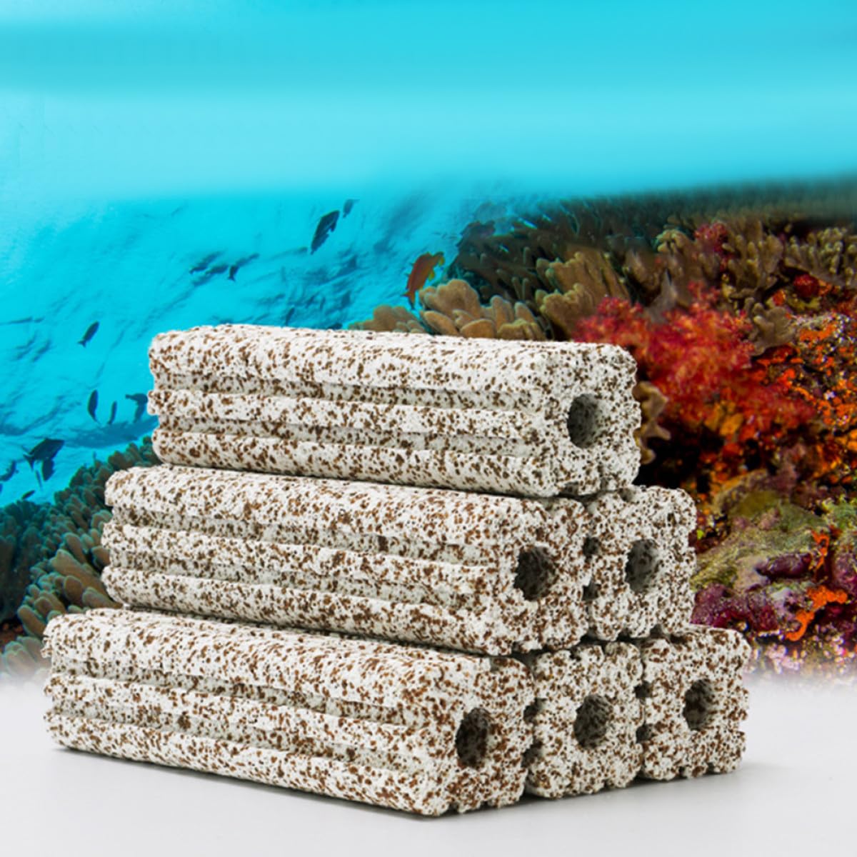 SOLUSTRE Material de Filtración para Acuarios de Cuarzo Pequeño Poligonal, 10 Piezas, Medios Filtrantes Reutilizables para Peceras y Estanques Estructura Porosa para Filtración Biológica — view 4