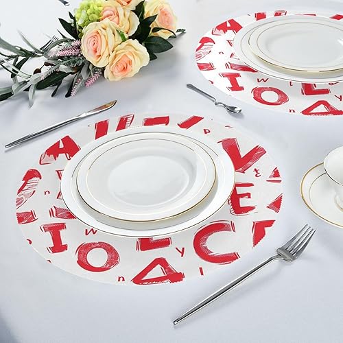 Miniatura 6 de Red Alphabet Numbers placemats Round Reusable placemat for Baby 15x15 in manteles redondos para mesa