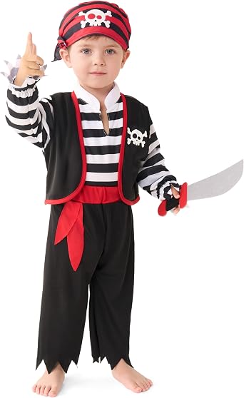 Spooktacular Creations Halloween Baby Pirate Costume, Infant Pirate Outfit Set for Toddler Pretend RolePlay Dress Up Party
