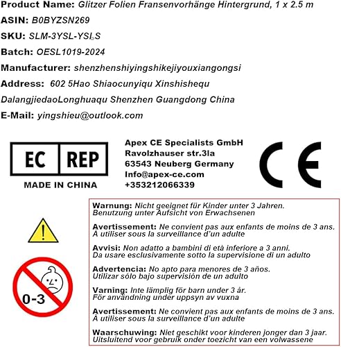 Miniatura 8 de Paquete de 4 cortinas de telón de fondo de flecos de papel de aluminio plateado de 3.3 x 8.2 pies, cortinas metálicas de oropel plateado para