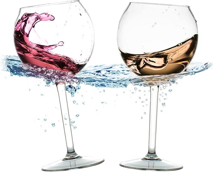 Floating Wine Glasses for Pool (18 Oz Set of 2) That