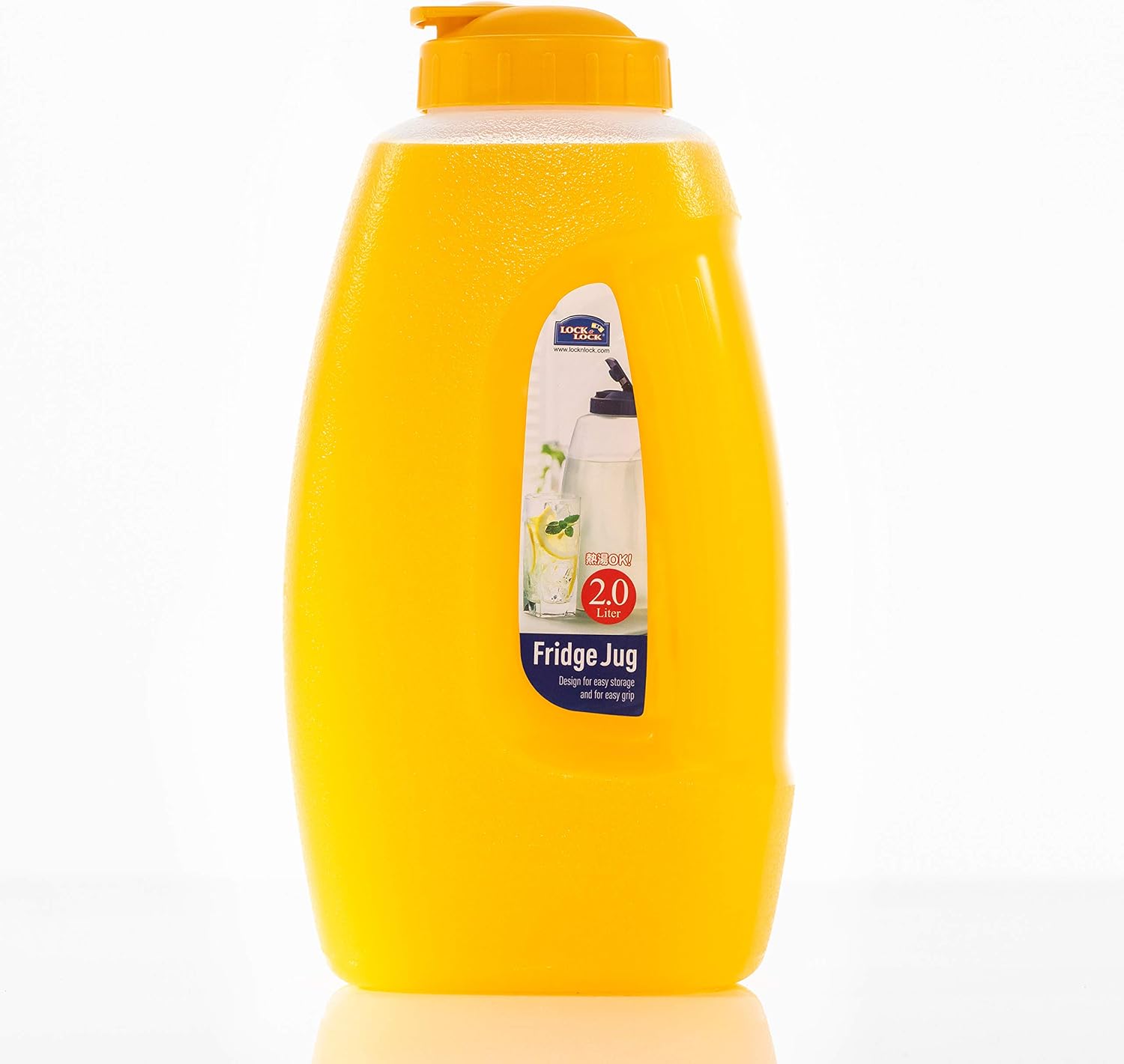 Lock&Lock Aqua Easy Grip Bottle with Blue Cap, 2 Litres