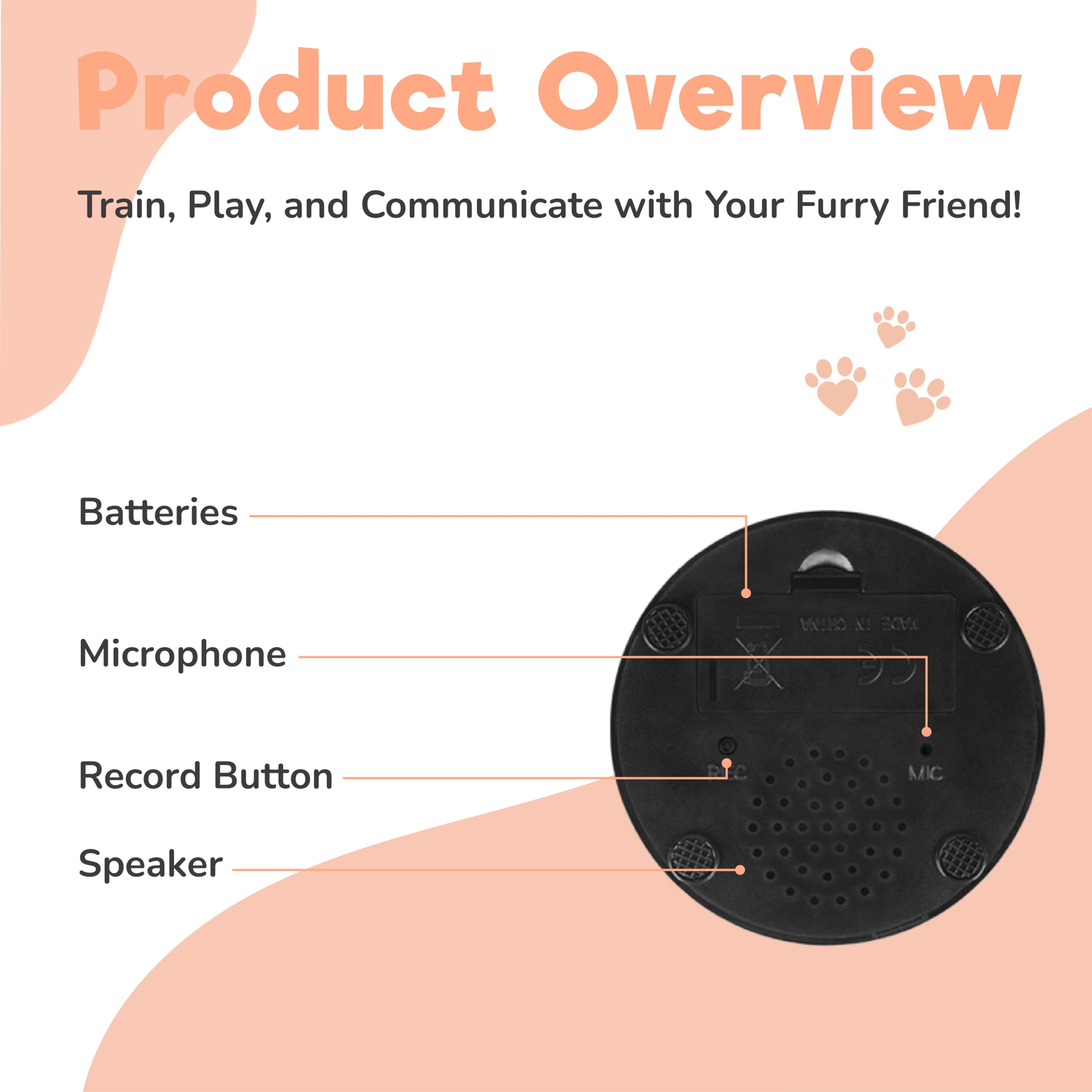 Pulsanti a Zampa di Cane parlante Pulsanti di addestramento per Cani Starter Set per Animali parlanti registrabili per la Comunicazione, Giocattoli e Accessori per Cani, Confezione da 4