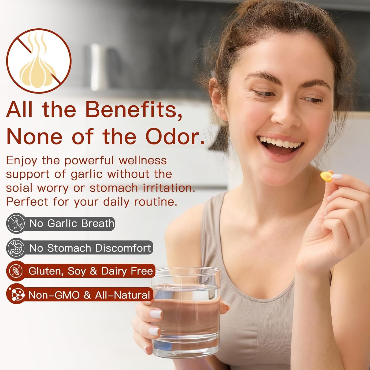 Aged Garlic Extract,300 Count 7500mg Odorless Organic Garlic Capsules for Heart & Immune Antioxidant Supplements, All-Natural, Non-GMO,Gluten-Free,2-Year Matured for Antioxidant Wellness — view 3