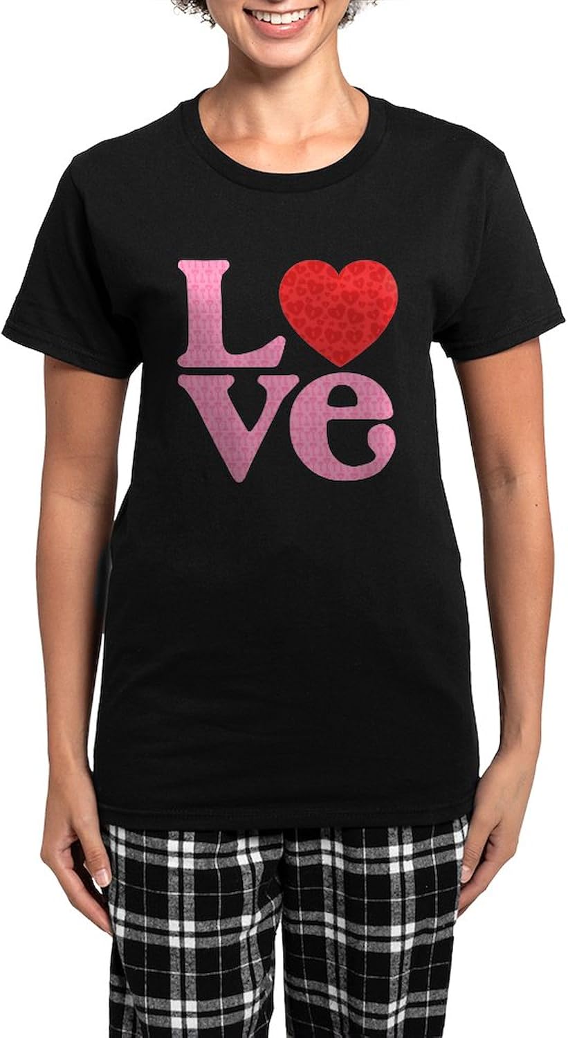 CafePress LOVE Women's Dark Pajamas Womens Novelty PJ Sleepwear