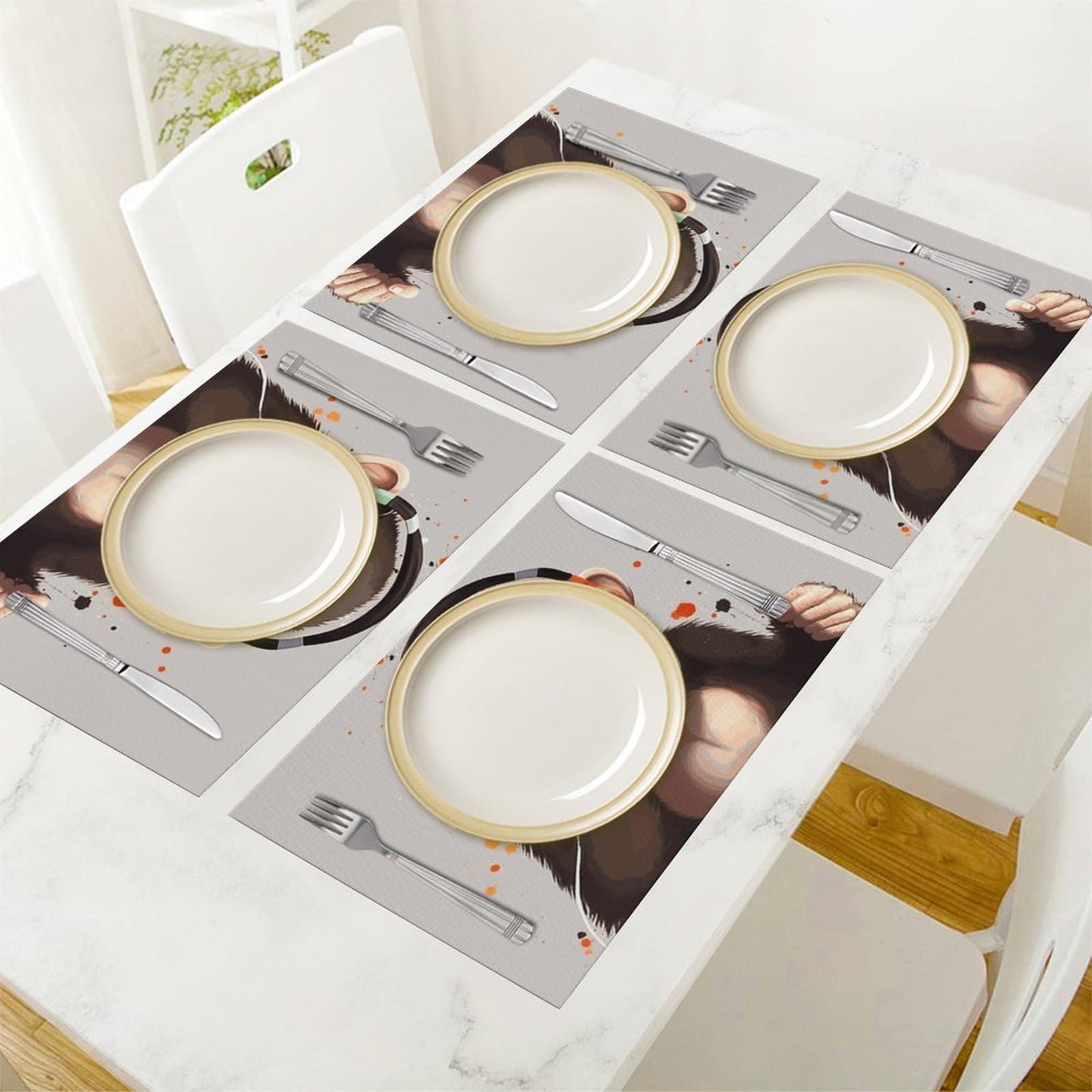 Set di 6 tovagliette all'americana in PVC, lavabili, resistenti al calore, antiscivolo, impermeabili, per interni ed esterni, tavolo da pranzo, cucina, vacanze e feste