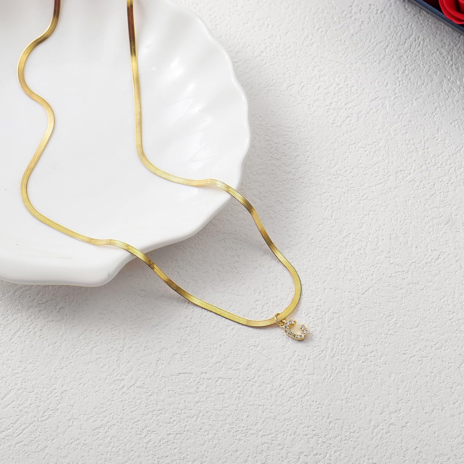 Initial Gold Necklaces For Women Trendy,Dainty stainless steel 18k Gold Plated Choker Necklace For Women Jewelry Gift - Image 8