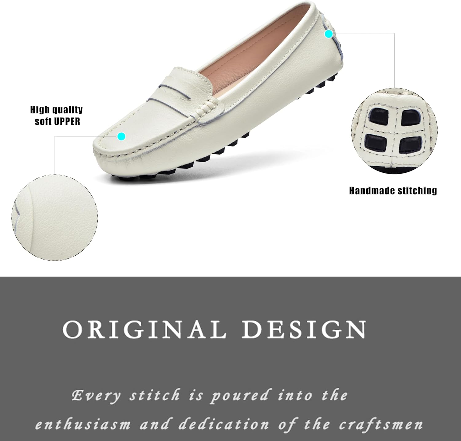 BEAUSEEN Women's Genuine Leather Penny Loafers Classic Driving Moccasins Casual Slip On Comfort Women Loafer Shoes - Image 4