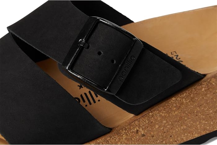 Женские сандалии Birkenstock Almina Platform - Nubuck, цвет: Чёрный — фото 3
