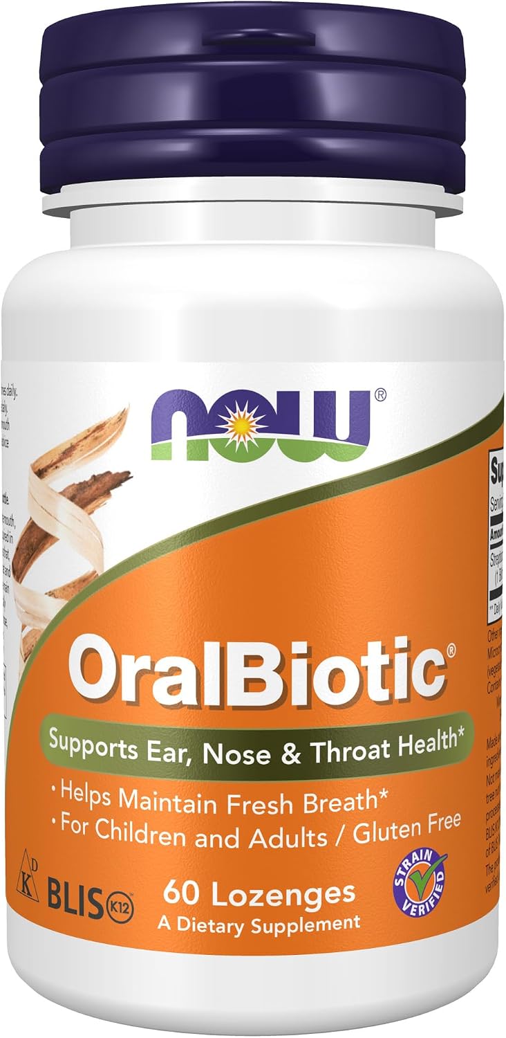 NOW Supplements, OralBiotic™, Developed for Adults & Children, Strain Verified, 60 Lozenges