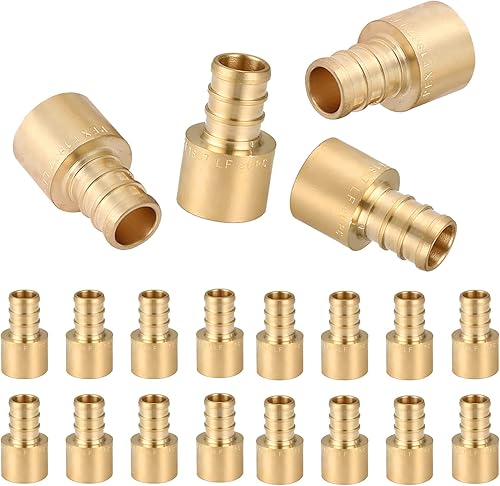 Paquete de 20 adaptadores roscados macho PEX 12" x 12" NPT, adaptadores de engarce Pex de latón para tubos PEX en trabajos de plomería