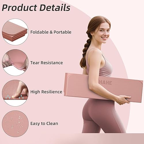 Miniatura 3 de Tapete de yoga plegable, 74 pulgadas de largo x 32 pulgadas de ancho x 13 pulgadas de grosor, tapete de ejercicio plegable, tapete de pilates ancho