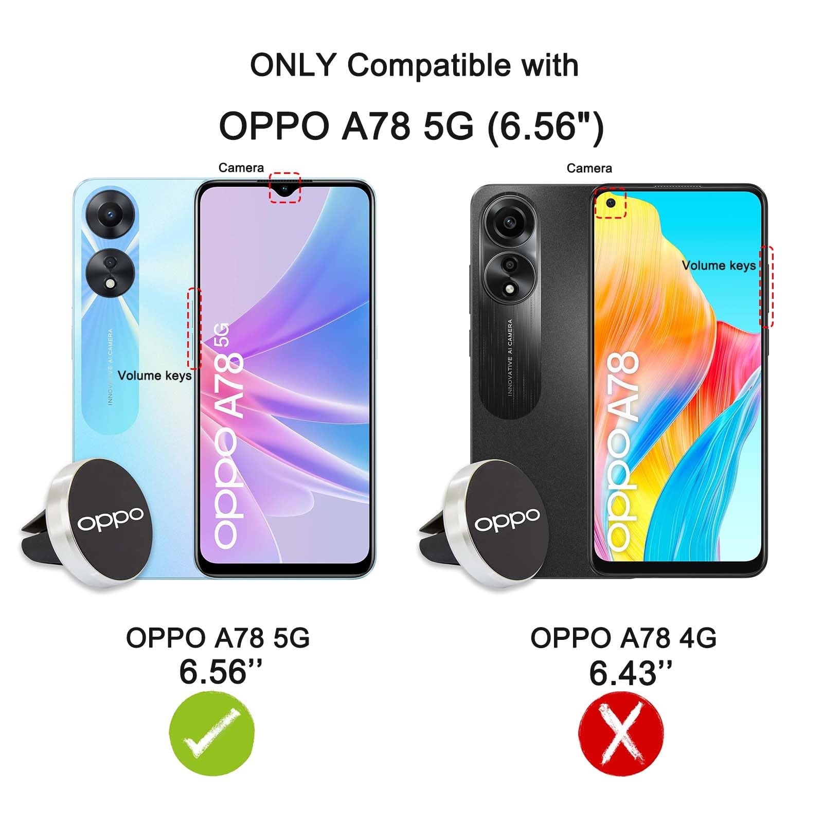 Cover Per OPPO A78 5G In TPU Morbido Sottile, Custodia Trasparente Antiurto - Nero (Non Per 4G)