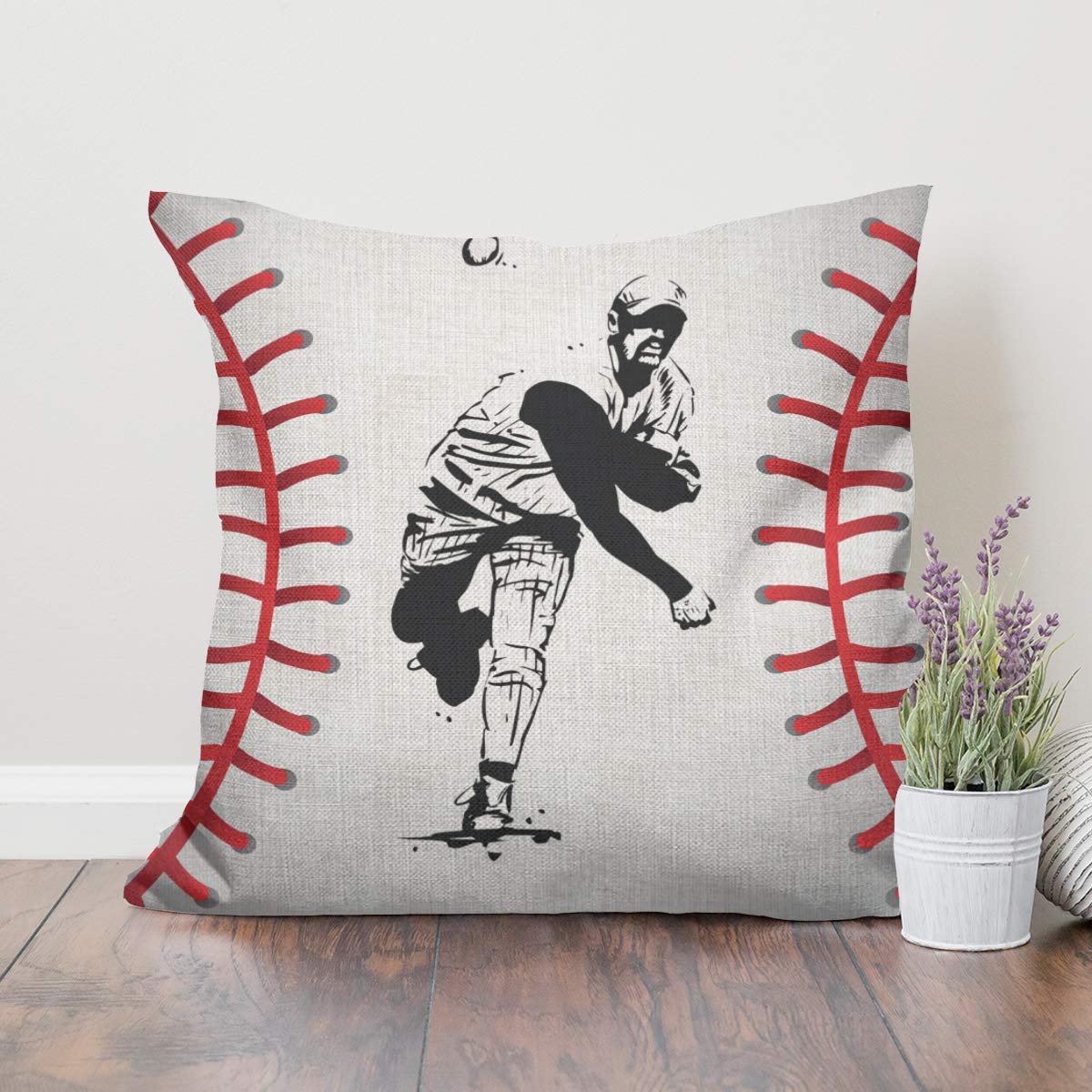 Lot De 2 Housses De Coussin Décoratives En Coton Et Lin Sur Le Thème Du Sport - 45,7 X 45,7 Cm - Cadeaux Pour Garçons, Hommes, Salon, Canapé, Bureau