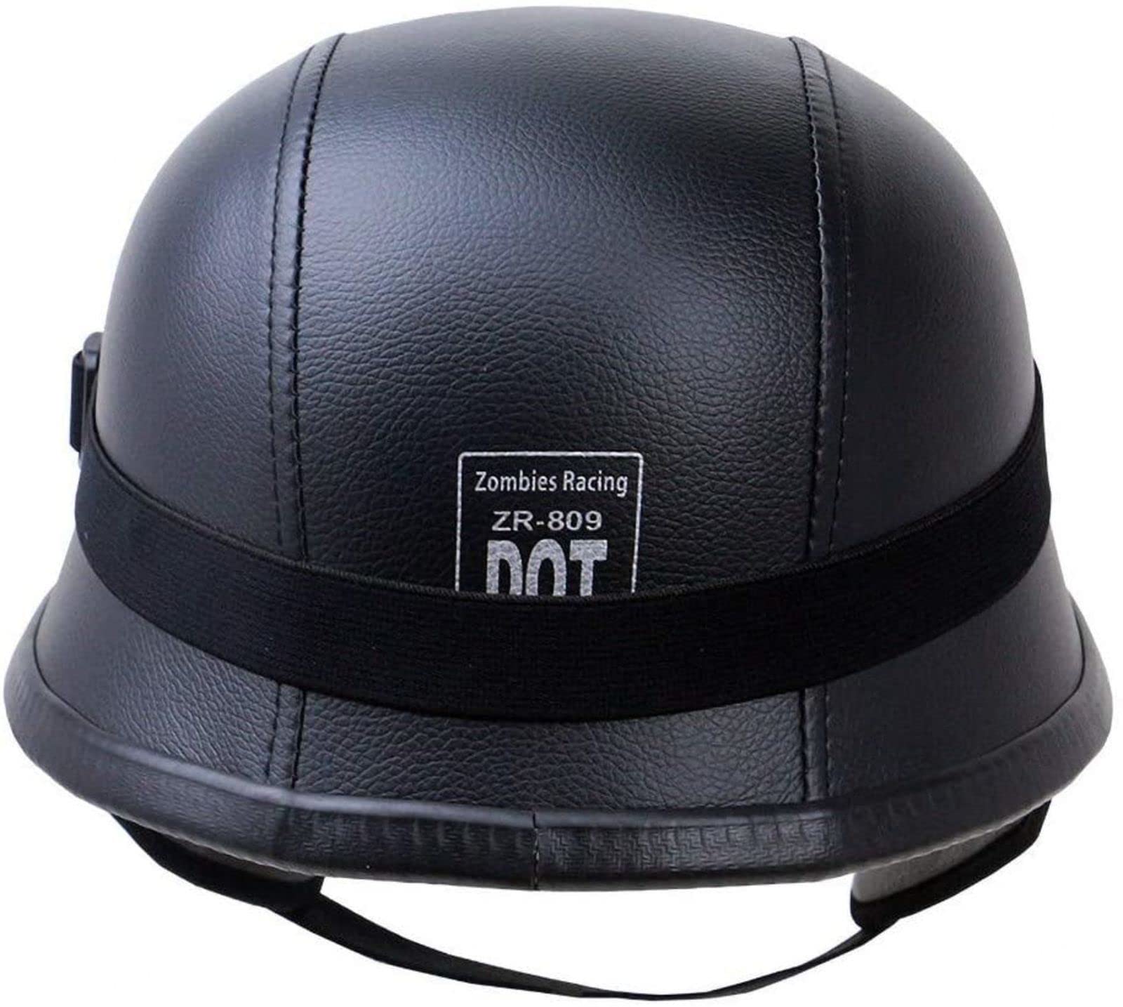 EBAYIN Casque Jet Demi-Casque De Moto, Casque Ouvert Casque Demi-Coque Style Allemand Demi-Casquette D'éTé Homme Femme Cruiser Chopper Scooter Cyclomoteur Casque Approuvé Dot ECE,A-XL=（61~62cm）