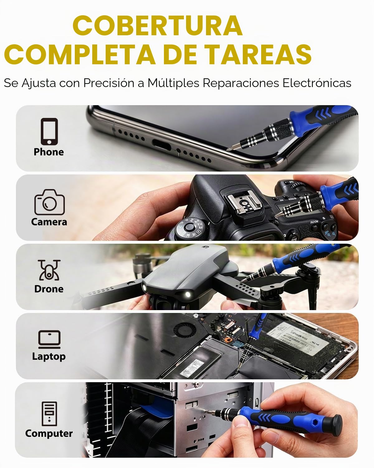 Kit de herramientas profesionales 80 en 1 para reparación de computadora, juego de destornilladores de precisión con 56 puntas, juego de destornilladores magnéticos para laptop, PC, MacBook, tablet