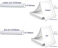 Vista 5 de 200 pages, BPS free, thermal printer paper 8.5 x 11, letter, folded, continuous, perforated, quick dry for pen, BPA free. For IOOIOO, Peripage
