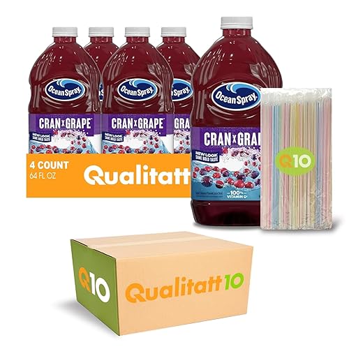 Ocean Spray Cran - Bebida de jugo de uva de 64 onzas líquidas, paquete de 4 unidades por Qualitatt