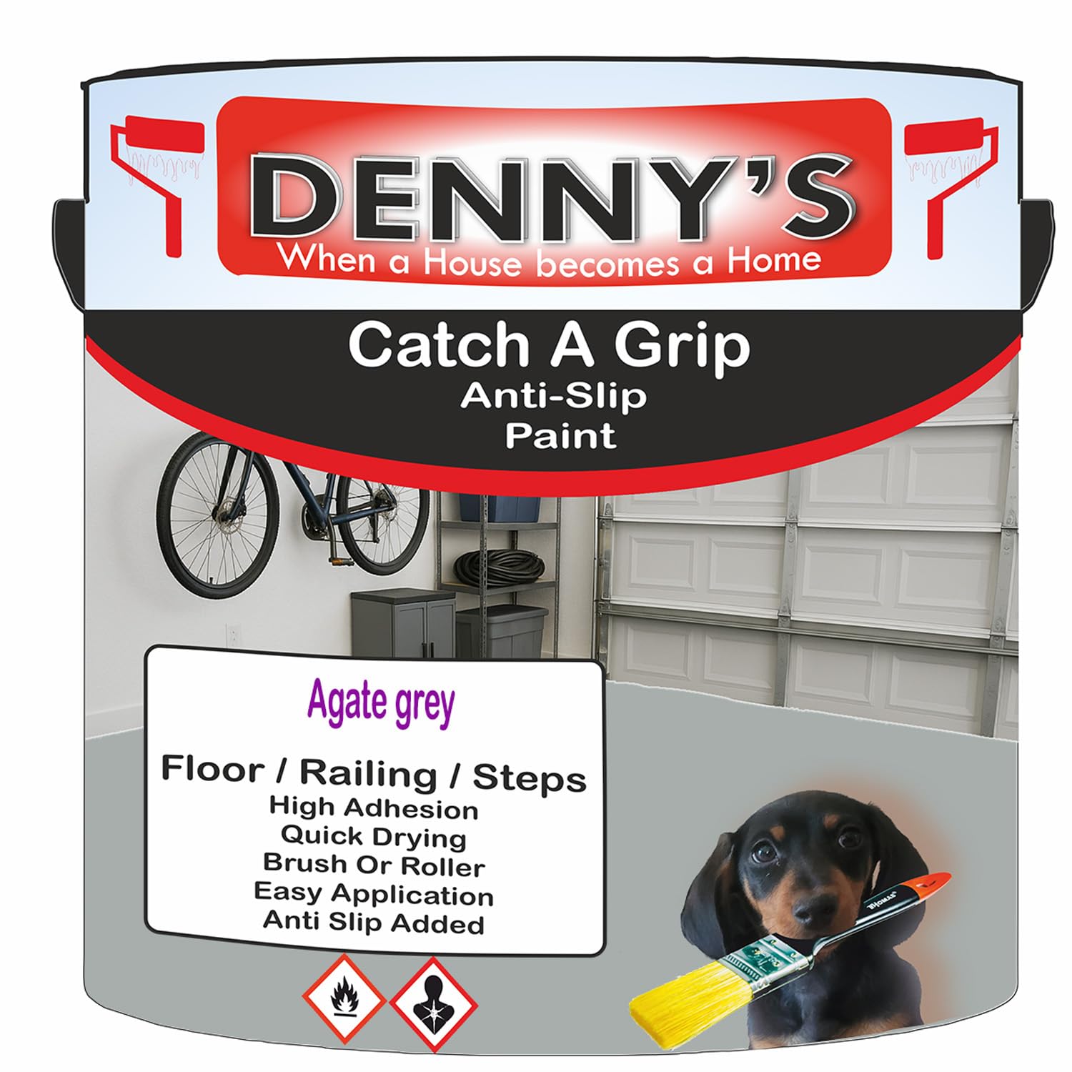 SCOOBYS PAINTS BACK IN THE MIX Catch A Grip Anti Slip Floor Paint – Non Slip Coating for Steps, Railings & Garages – 170 Colours, High Adhesion, Quick Dry, Multiple Sizes (Agate grey, 250ml Tin)