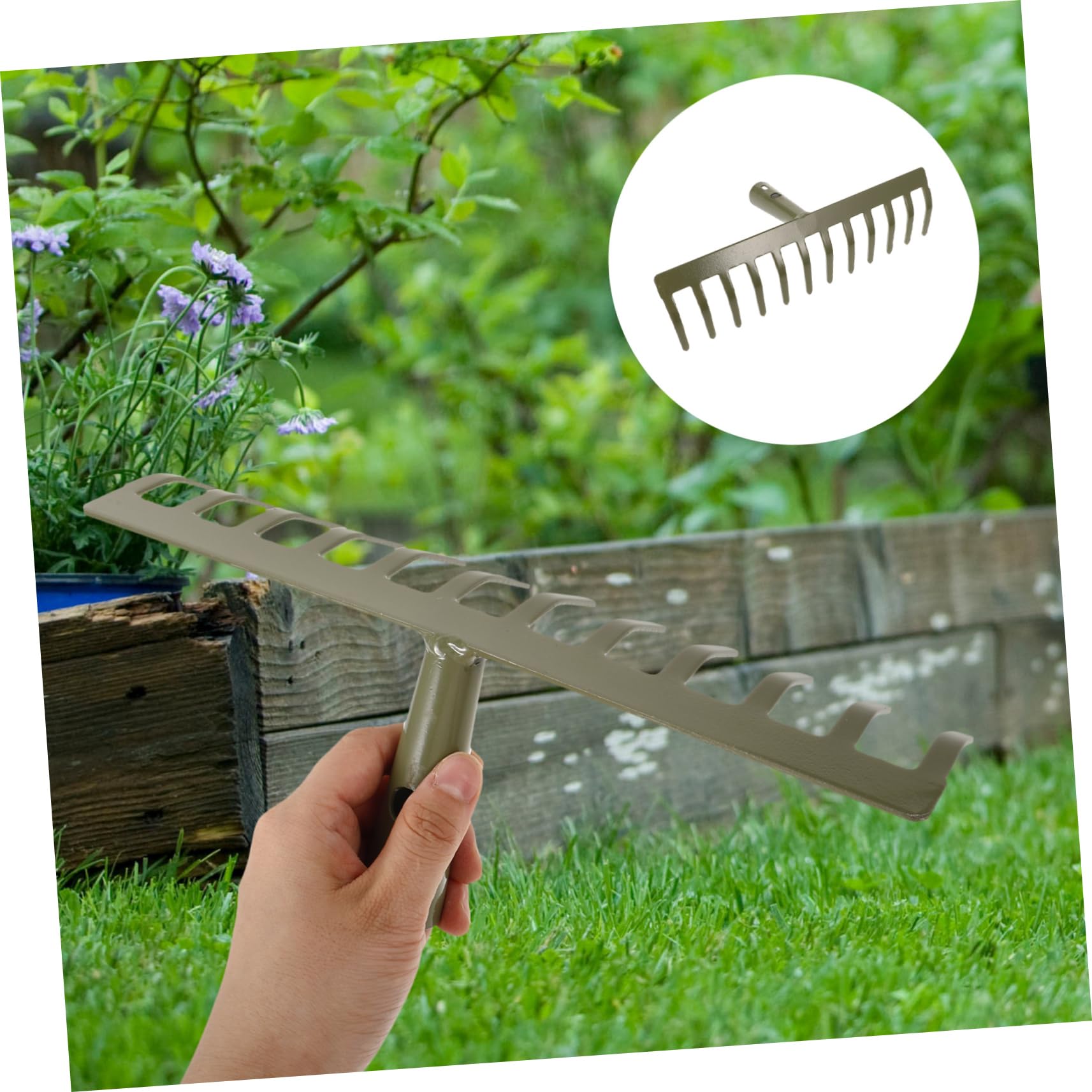 Mipcase 4piezas Rastrillo De Jardín De Tiempos para Césped y Cultivos Herramienta De Jardinería Resistente para Limpiar y Airear para Huertos y Domésticos