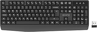 Econo OfficePro Wireless Keyboard 2.4G Slim Full Size Keyboard with Numeric Keypad for Computer Desktop PC Laptop Surface Smart TV and Windows with Wireless Mini USB Receiver QWERTY UK Layout