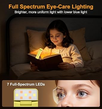 Gritin 2026 Gen 2 Rechargeable Book Light,2-in-1 Reading Light & Flashlight | Eye Caring 6 Color Temps,6-Level Dimmable Brightness,160 Hrs+ Runtime,Compact Size Portable Clip-on Book Lamp-Emerald Green