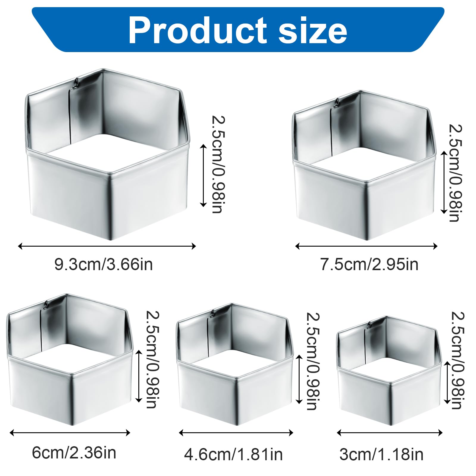 Lot de 5 emporte-pièces hexagonaux pour biscuits - Motif football - Pour biscuits, fondant, Noël - 3