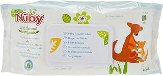 Nuby Salviette Igiene Baby con Ingredienti Naturali, 80 pezzi