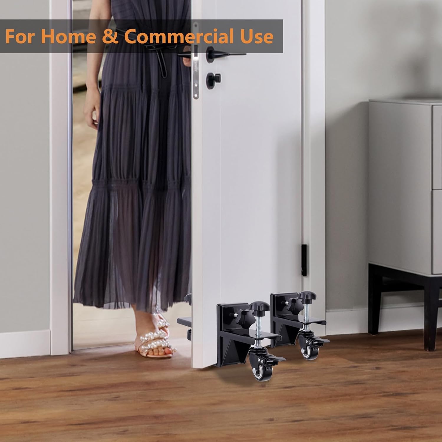 Door Installation Tool Kit, 2 Pcs Door Installation Dolly, Heavy Duty Door Board Dolly for 1" to 2-3/8" Pre-Hung, Slab, and Front Doors, Barn Doors Up to 1000 Lbs