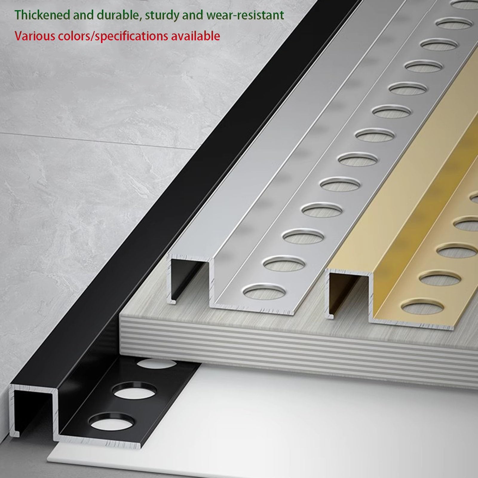 Perfil Angular De Aluminio para Remate De Baldosas, 90 Cm* 3 Piezas Perfil Angular DecorativoRegleta para Remate De Baldosas En Suelos Y Paredes Perfil Protector(Matte Black,10mmx10mmx0.9m)