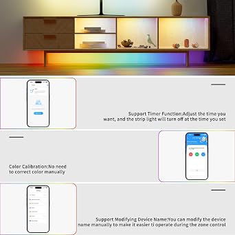 PAUTIX 12-in-1 Bluetooth LED Music Controller Addressable SP630E, RGB Smart IC COB Strip Light Addressable 16.4ft/5m,UL-Listed 24V Color Flowing Strip Light Multicolor Flexible Tape Light Kit