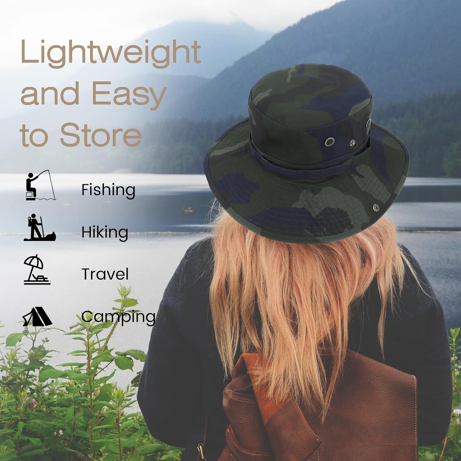 Bucket Hat Wide Brim UV Protection Sun Hat Boonie Hats Fishing Hiking Safari Outdoor Hats for Men and Women - Image 6