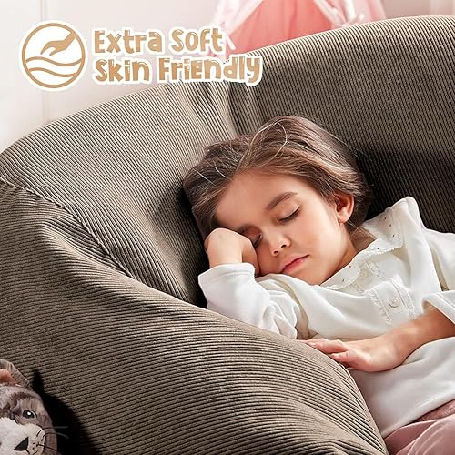 Miniatura 102 de Nobildonna - Funda para silla de puf (relleno sin relleno) de nido de pájaro para niños y adultos. Puf extra grande para almacenamiento de animales