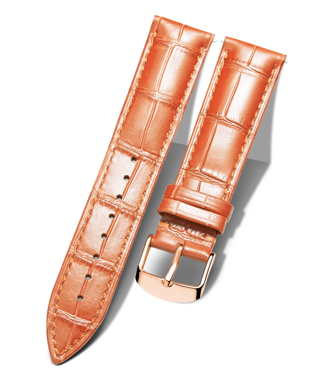 BINLUN Correa de Reloj de Cuero 10MM-24MM Diseño Cocodrilo Aligátor Liberación Rápida Correas de Repuesto para Smartwatch Hombre Mujer — view 33