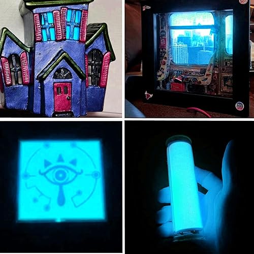 Vista 115 de Ourbest Luces de neón con retroiluminación EL, panel electroluminiscente cortable, hoja de lámpara de papel, luces suaves para bricolaje, 3 modos