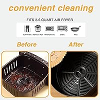 Vista 3 de Ailun Forros de papel desechables para freidora de aire de 6.5 pulgadas, 100 unidades de papel pergamino antiadherente, resistente al aceite, papel