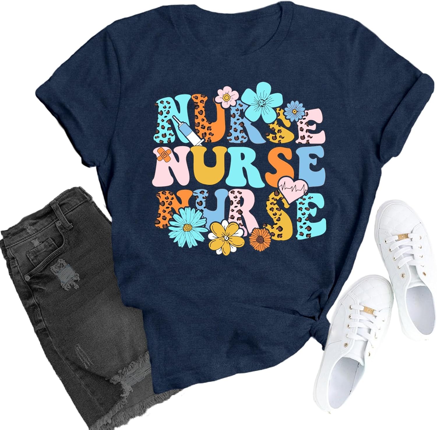 Nurse Shirts for Women Nurse Life T-Shirt Nurse Appreciation Week Tee Tops