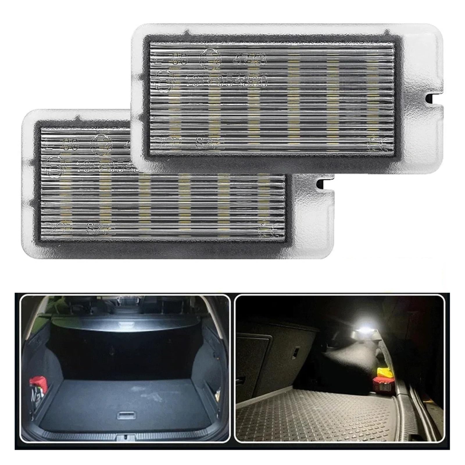 Adatto for Renault Clio III IV V Megane II III Espace IV Twingo Grand Scenic Auto LED Luce interna vano bagagli posteriore bagagliaio(2PCS)
