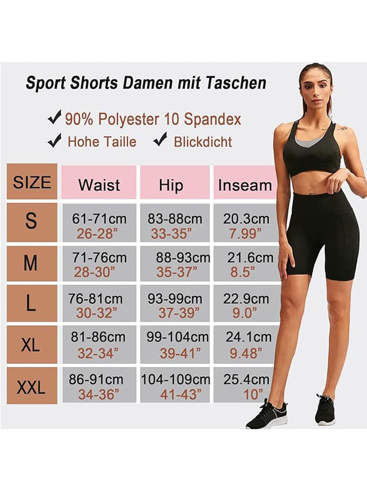 COTOP Leggings Corti da Donna Sportivi Corti Estivi, Pantaloni da Yoga a Vita Alta, Pantaloni da Corsa con Tasca, Pantaloncini per Palestra, Allenamento, Fitness, Jogging, Corsa, Motociclista