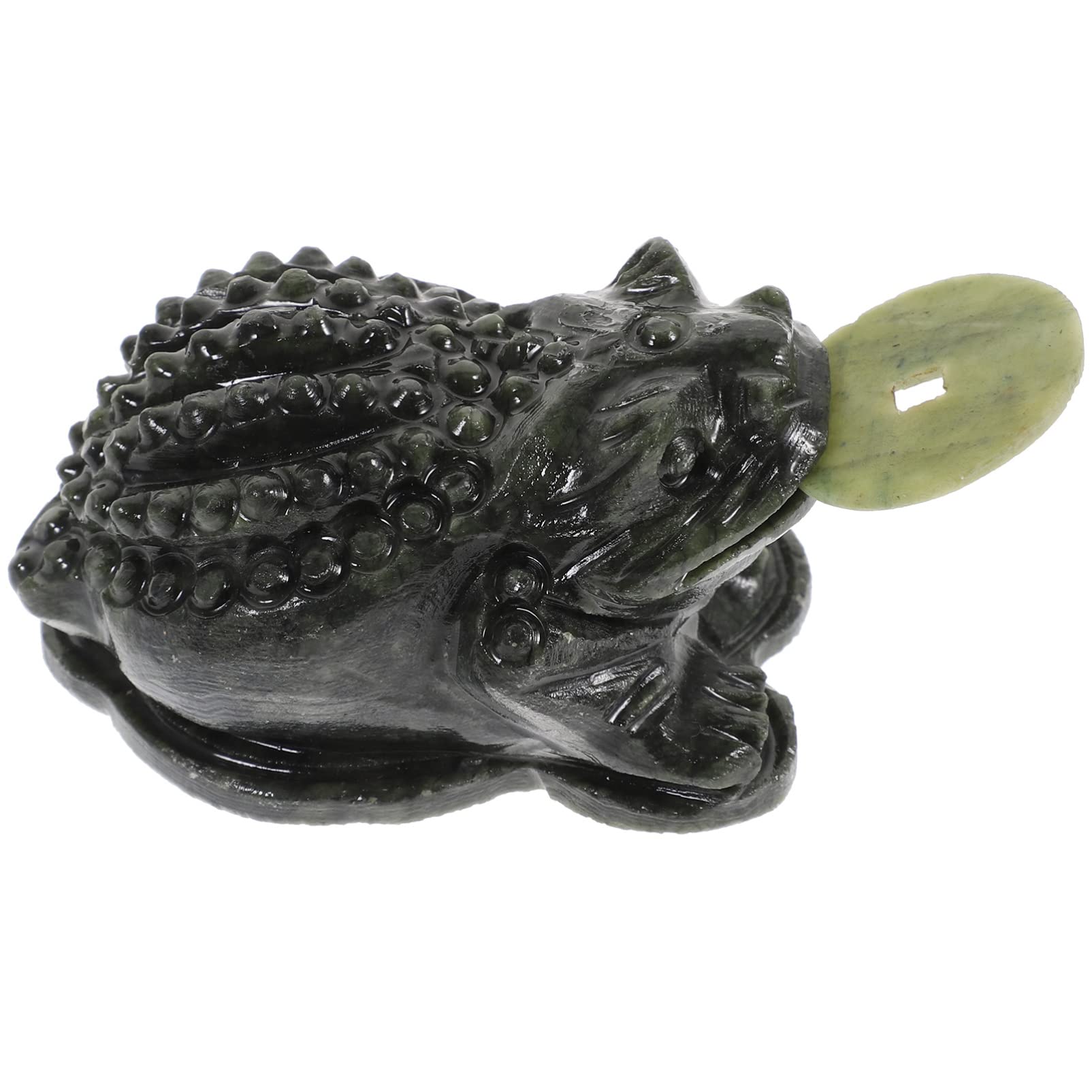 Home Decor Office Decor Feng Shui Money Frog Statue Jade Money Figurine Chinese Lucky Chan Sculpture for Attracting Wealth Prosperity Home Decoration Home Decor Office Decor