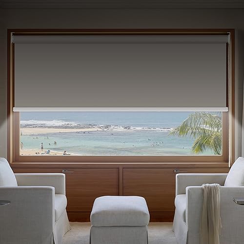 Miniatura 7 de SEEUNANA Persianas enrollables opacas para ventana, tela con aislamiento térmico, fácil instalación, protección UV. Persianas para dormitorio,