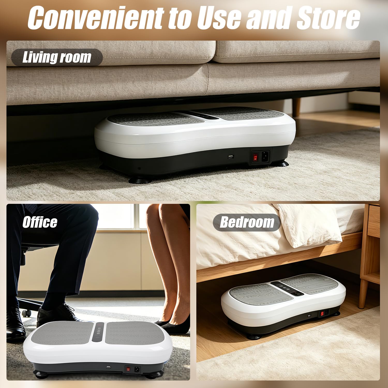 Piastra vibrante, per sport a casa, 99 livelli di intensità, 5 programmi di allenamento, tavola vibrante per allenamento di tutto il corpo, costruzione muscolare, altoparlante Bluetooth, portata 130