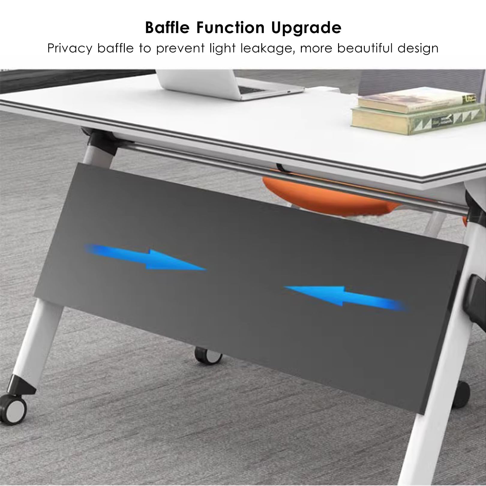 Set da scrivania pieghevole regolabile con rotelleTavolo da conferenza portatile per riunioni in ufficio e collaborazione di squadra, facile da usare e versatile