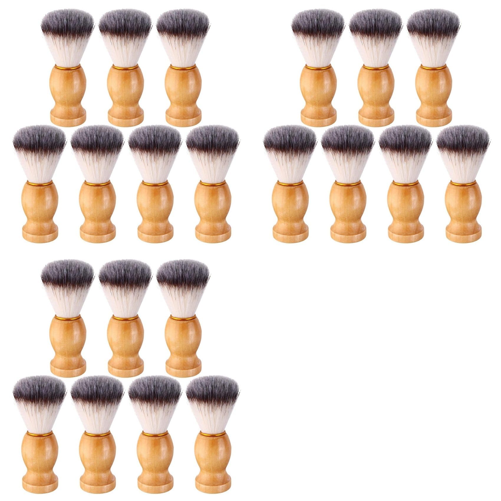 21 Pezzi Pennello da Barba da Uomo con Manico nel Legno, Strumenti da Salone Pennello da Barba Realizzato un Mano con Manico nel Legno Pennelli da Barba Pennello per Capelli