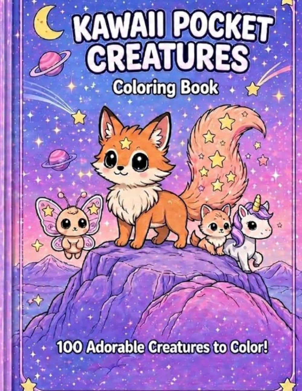 Kawaii Pocket Creatures Coloring Book for Kids: A Fun and Relaxing Coloring Book with Cute Creatures and Simple Designs