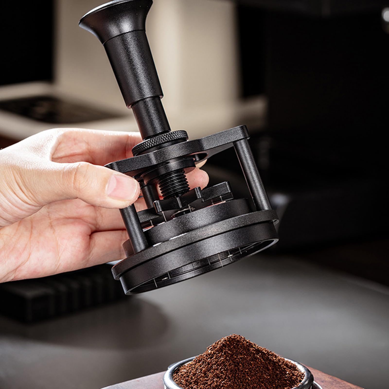 Rührer mit Einstellbarer Nadelhöhe und Magnetfuß, rotierender Espressopulververteiler, Kaffeezubehör, Kaffeerührer