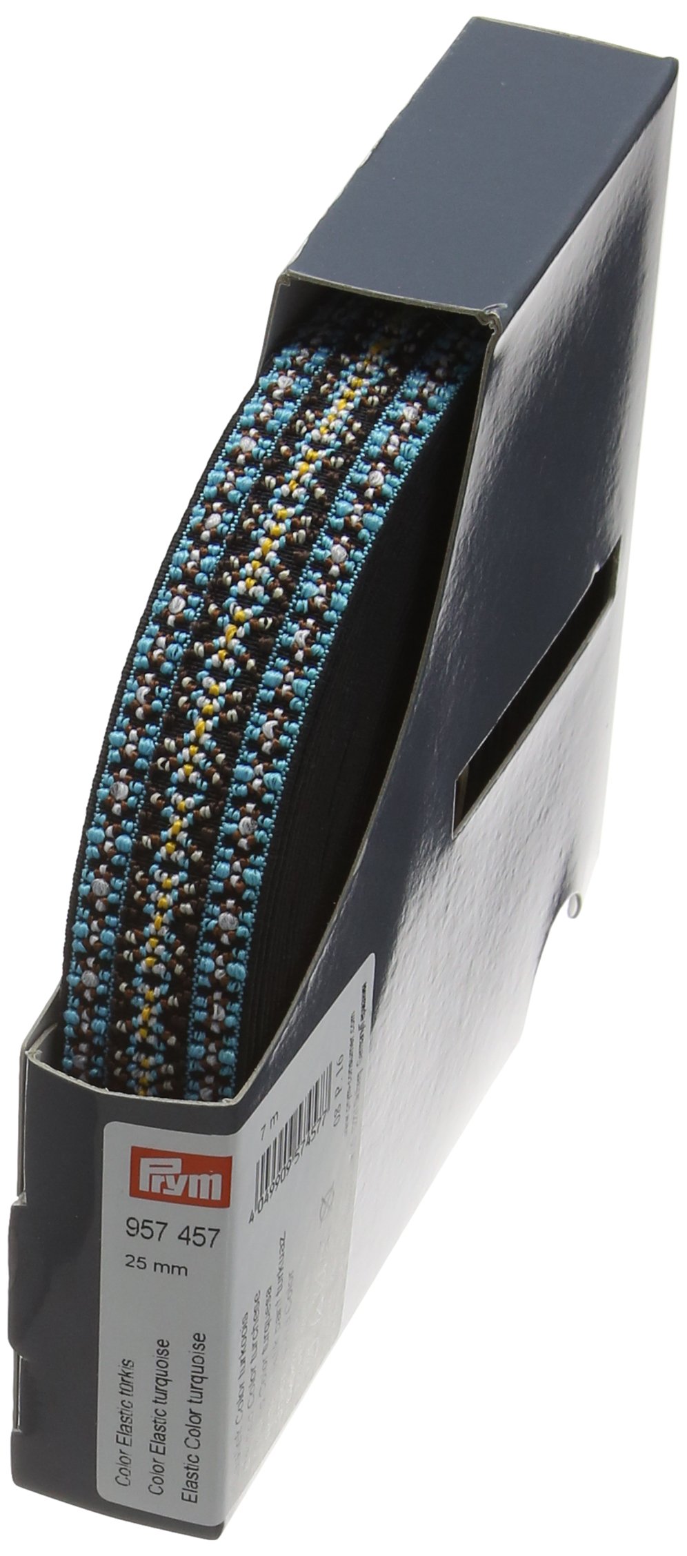 Élastique turquoise à motifs Prym 25mm ruban polyester de 7 mètres pour couture